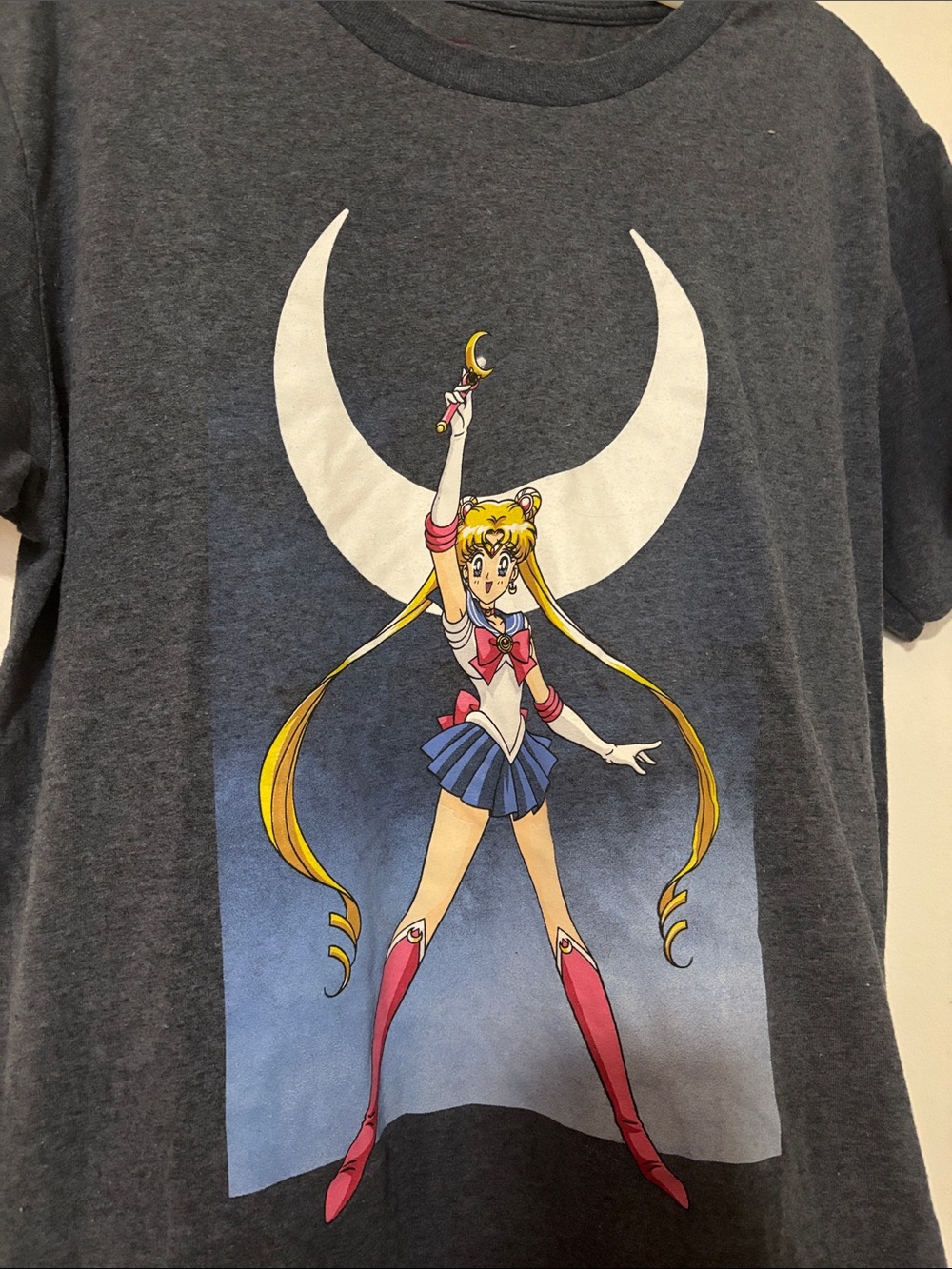 Sailor Moon Graphic Tee — Navy with White & Pink Print - Picture 2 of 5